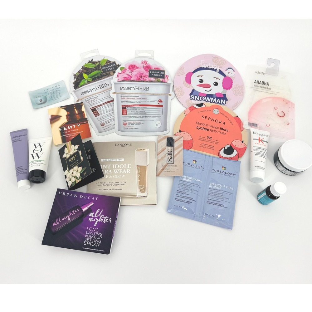Sephora‎ Luxury Beauty Sample Lot Moroccanoil Kerastase Lancome Fenty 15+ Bundle
